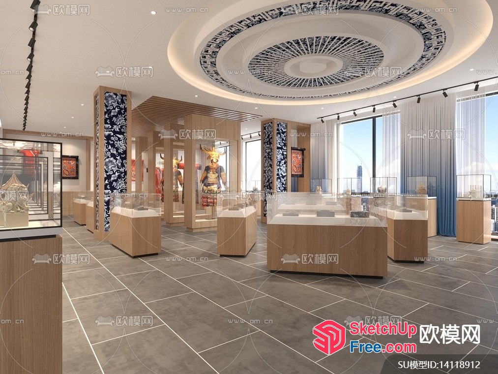 Luxurious Modern Museum Interior 3D SketchUp File