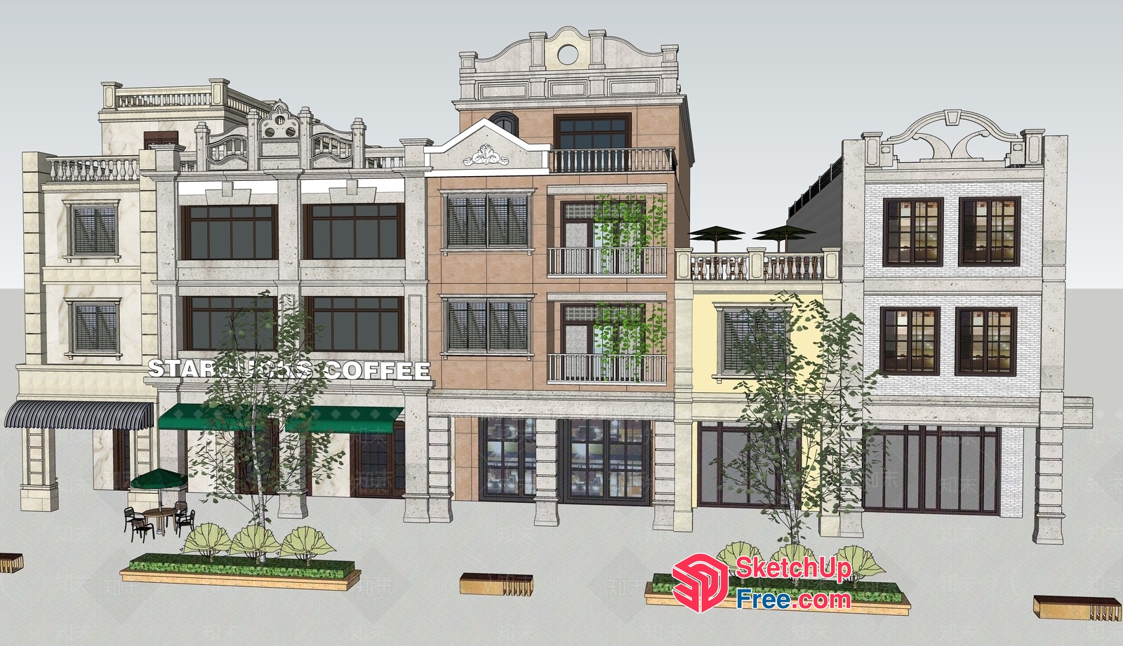 Starbucks Coffee Storefront 3D SketchUp File