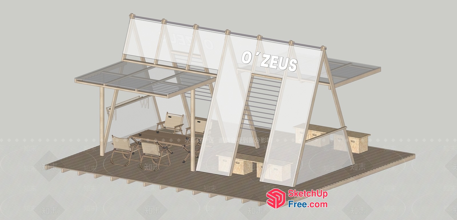 Modern Outdoor Furniture Display Space 3D SketchUp File