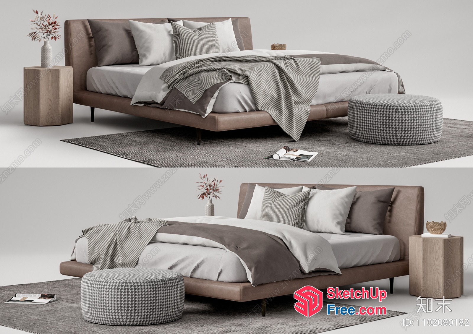Modern Minimalist Bedroom Decor 3D SketchUp File