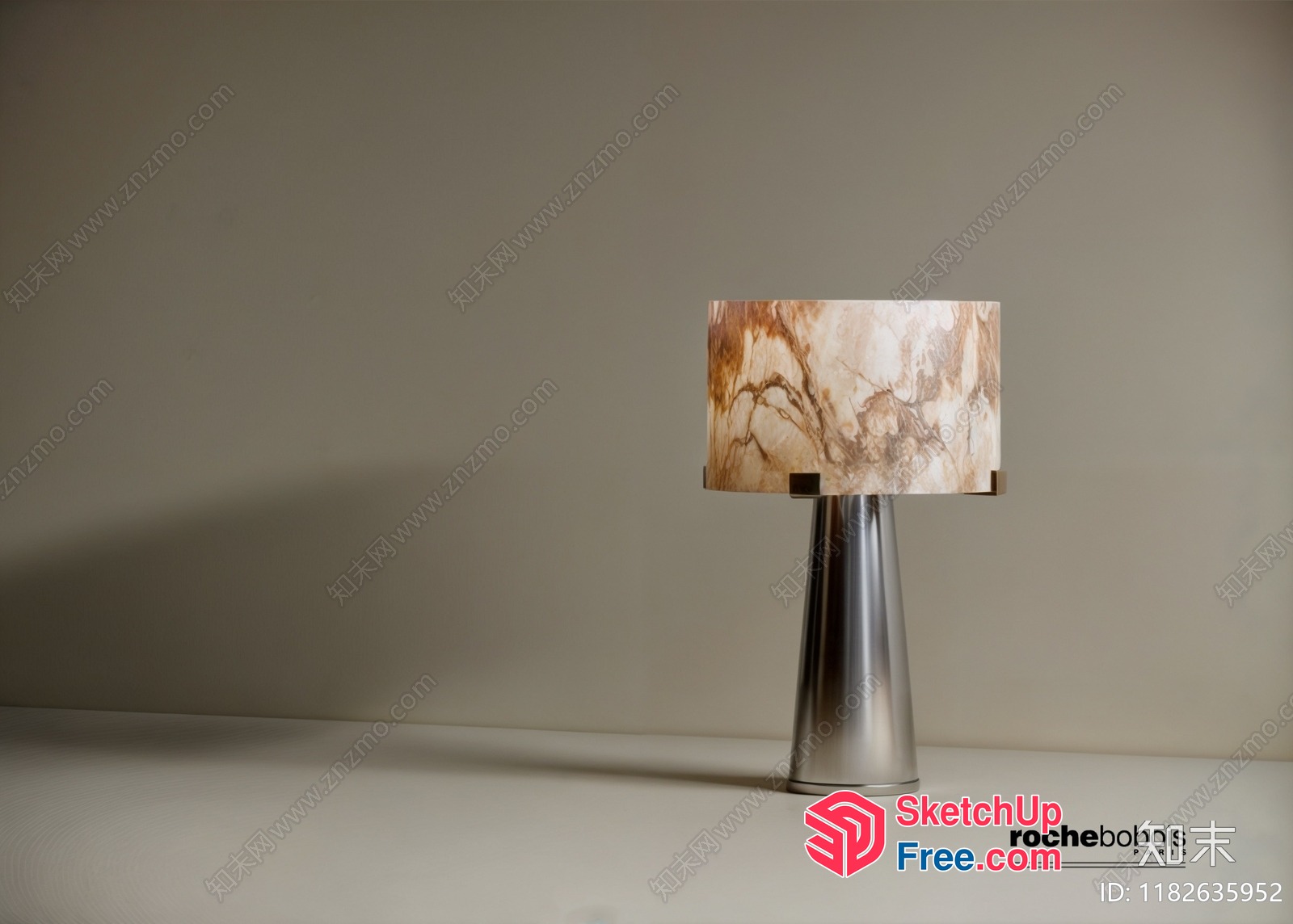 Modern Table Lamp With Marble Shade 3D SketchUp File