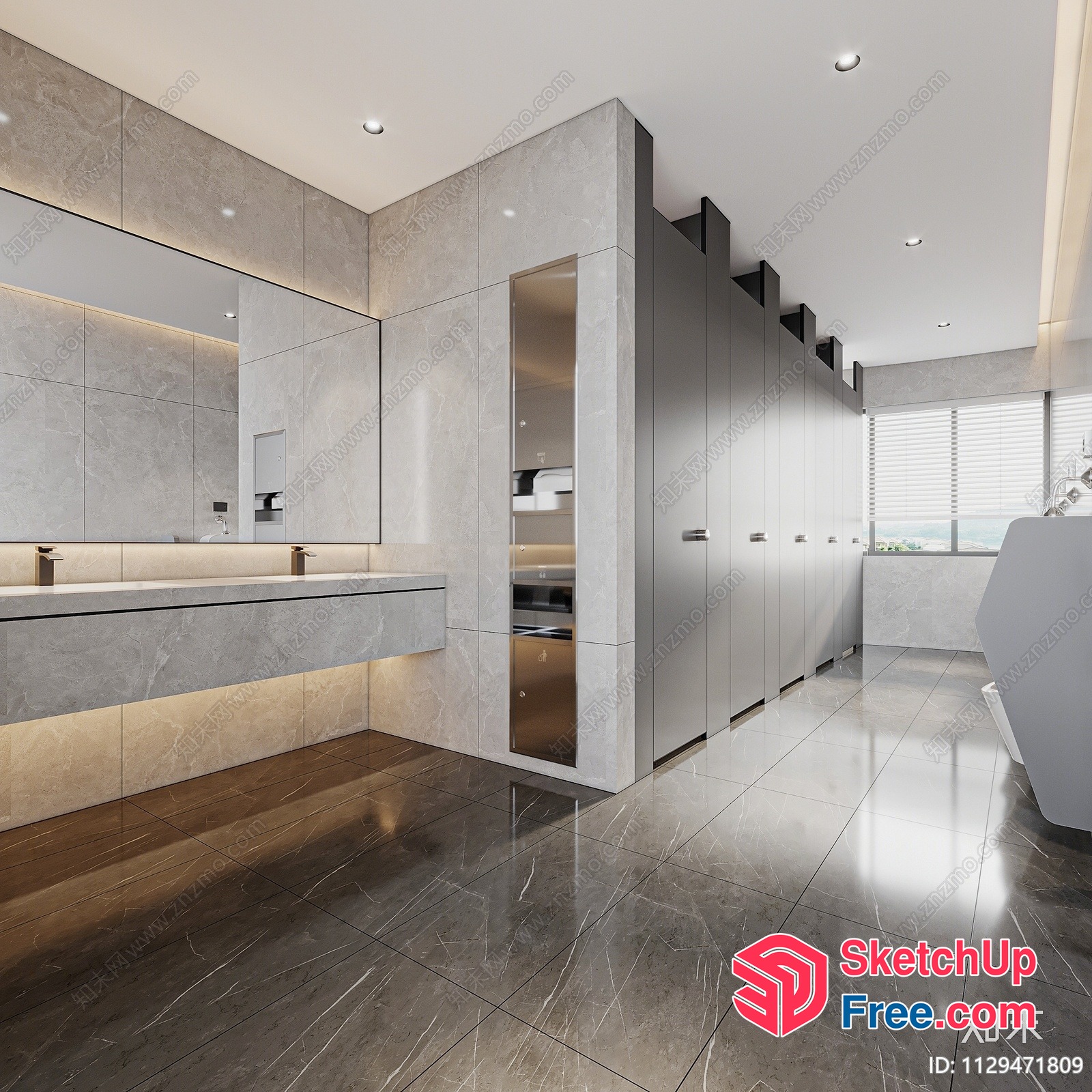Modern Contemporary Bathroom Interior Design 3D SketchUp File