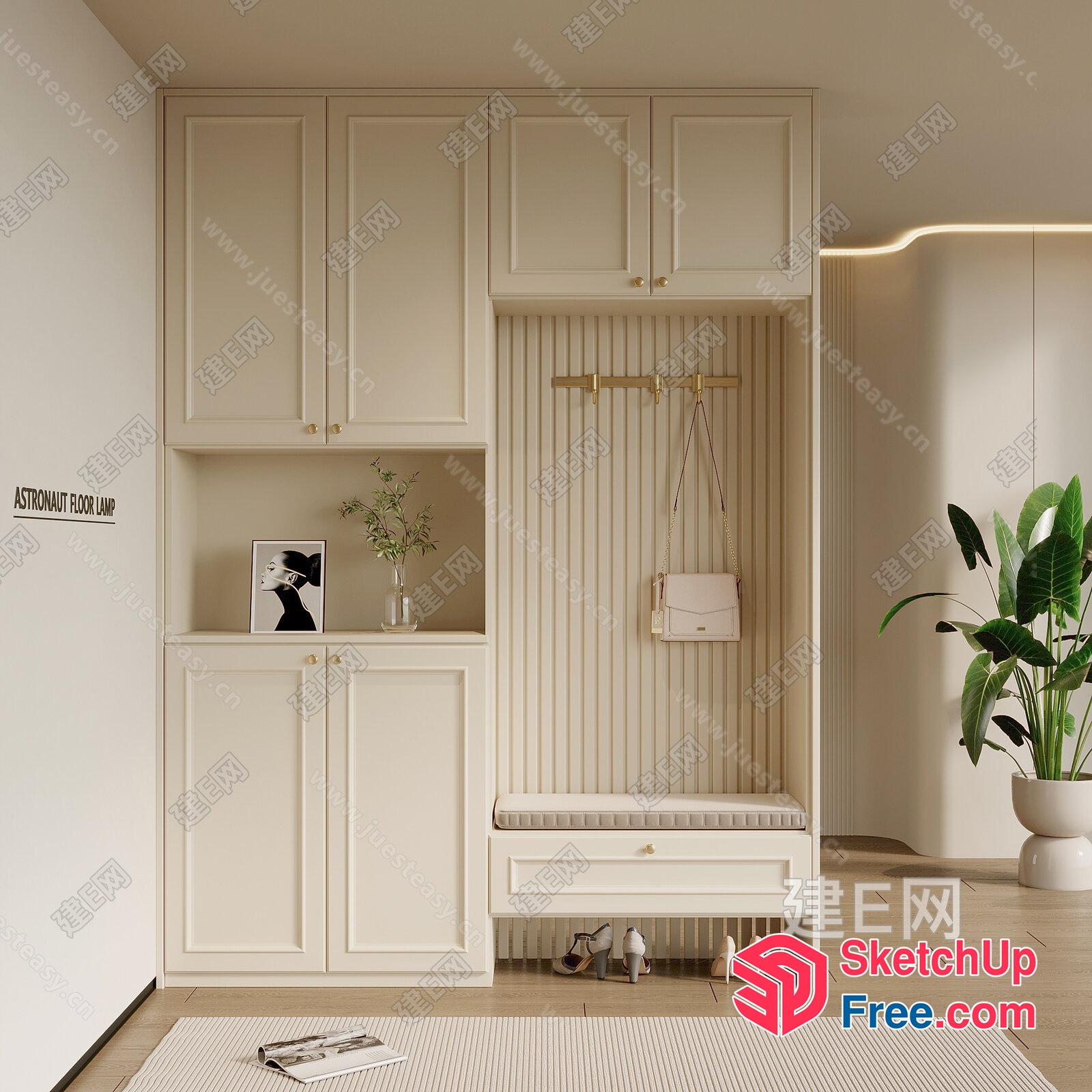 Modern Minimalist Creamy White Interior 3D SketchUp File