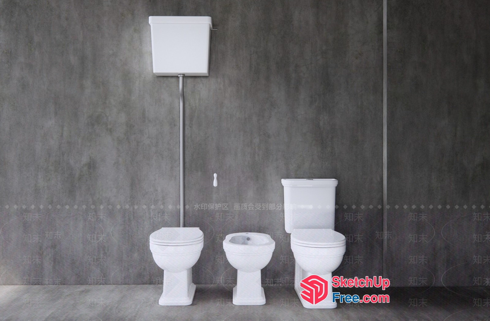 Modern Bathroom Fixtures In A Sleek And Minimalist Setting 3D SketchUp File