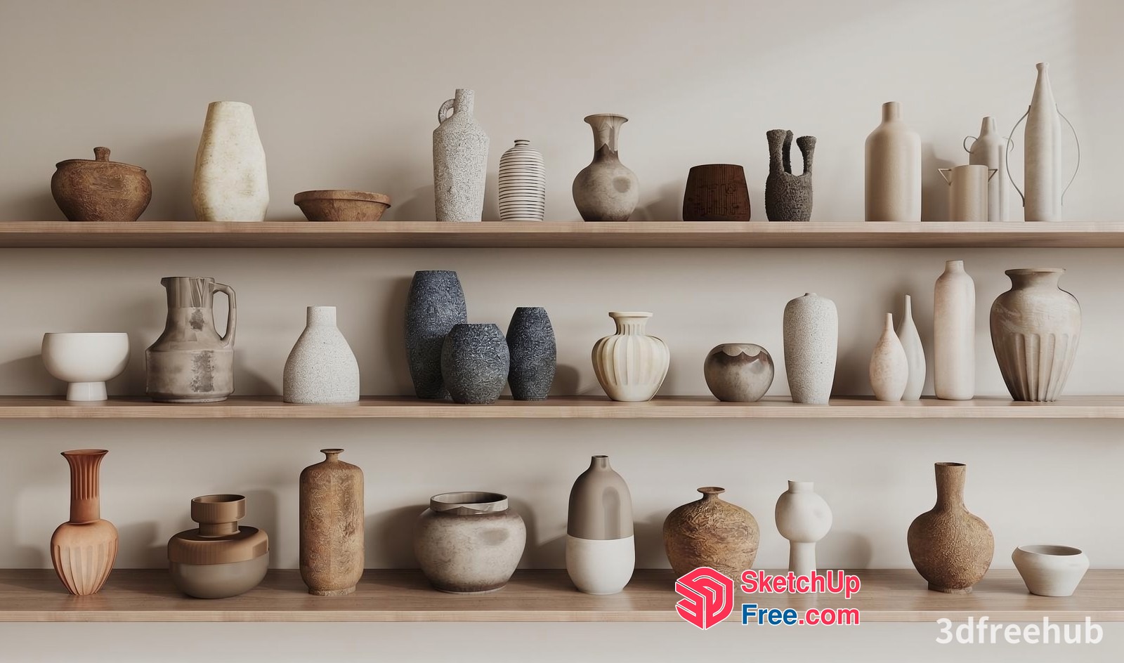 Elegant Ceramic Vase Collection 3D SketchUp File