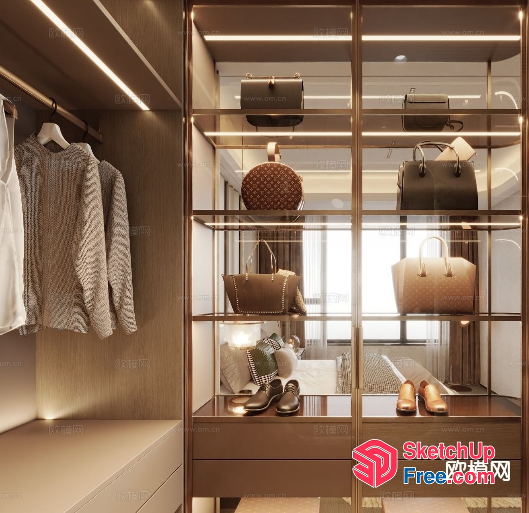Elegant And Modern Shoe Cabinet 3D SketchUp File