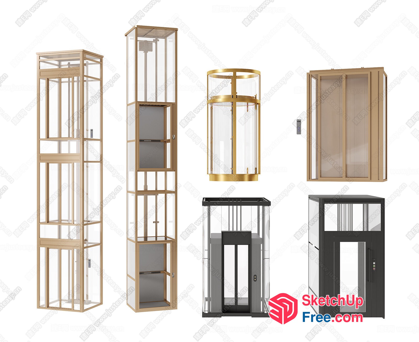 Elevator Enclosures And Cabins 3D SketchUp File