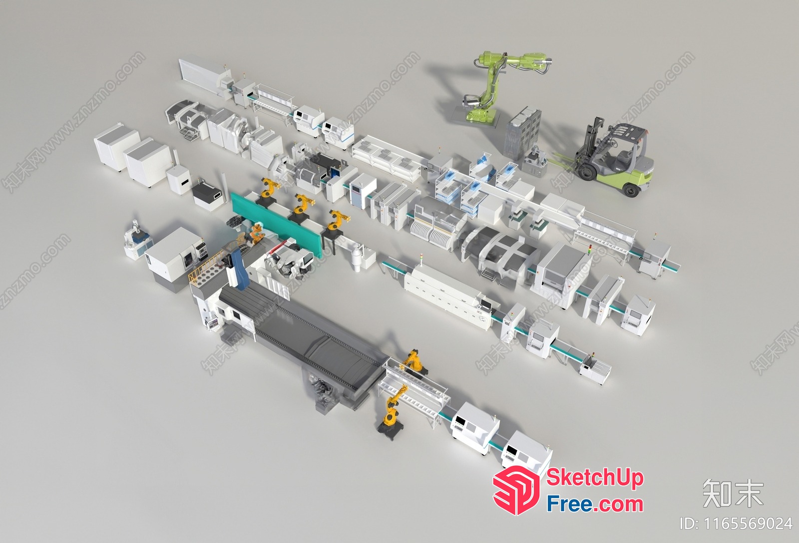3D Model Of A Factory Floor 3D SketchUp File