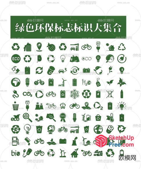 Environmental Icons Set 3D SketchUp File