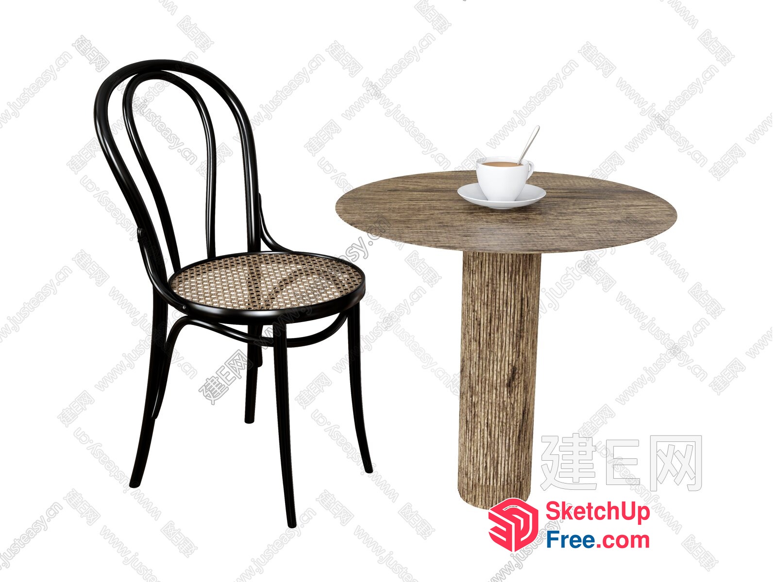 Simple Elegant Dining Space With Table And Chair 3D SketchUp File
