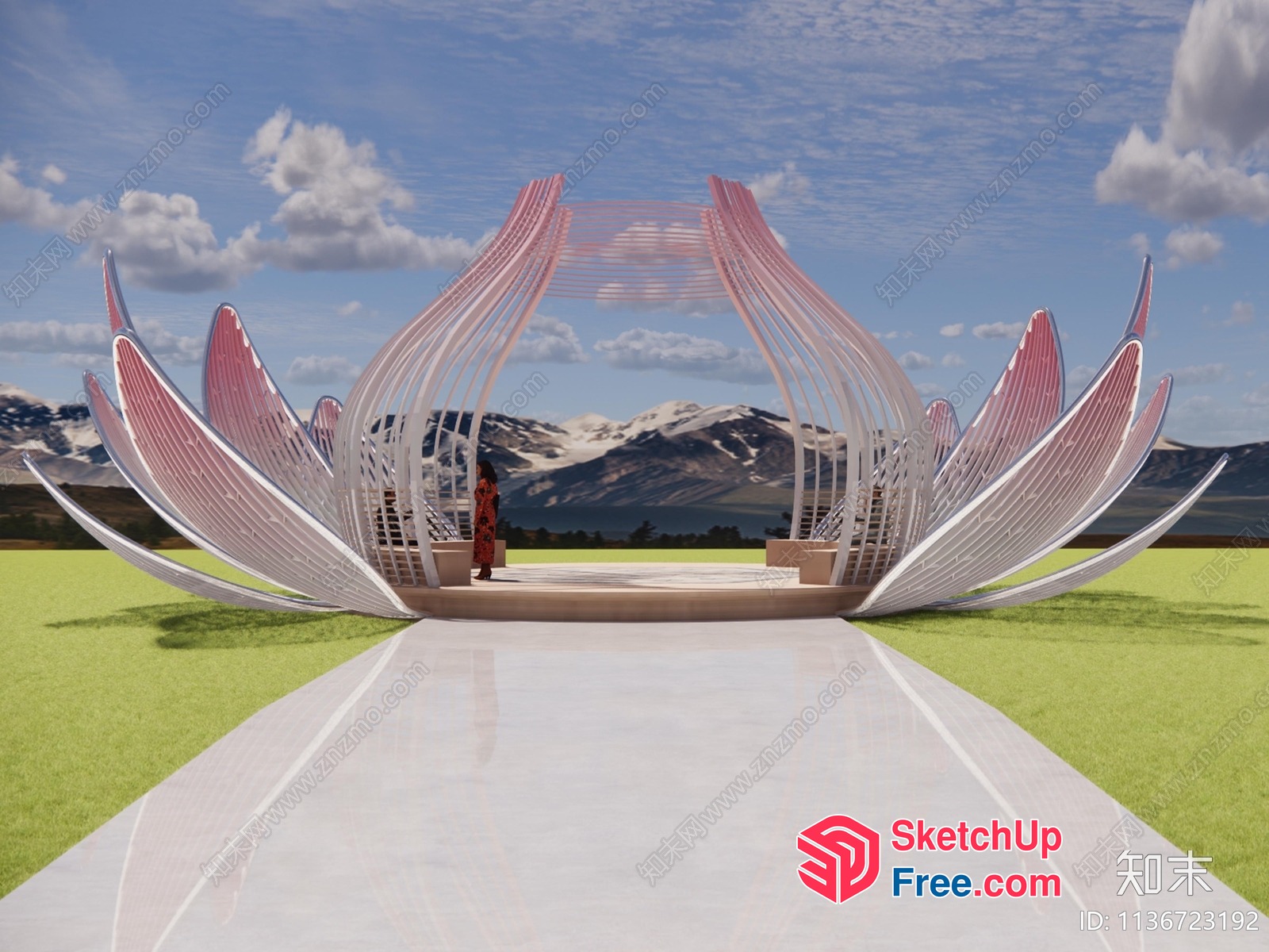 Modern Lotus Flower Inspired Architecture 3D SketchUp File