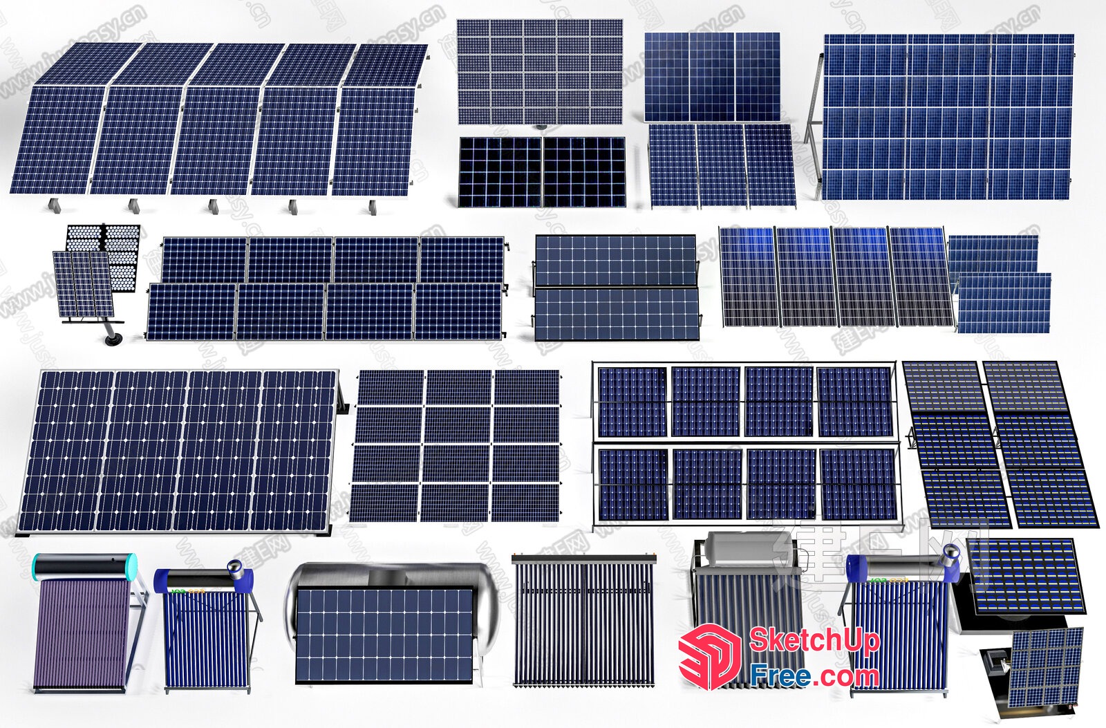 Solar Panel Array Collection 3D SketchUp File