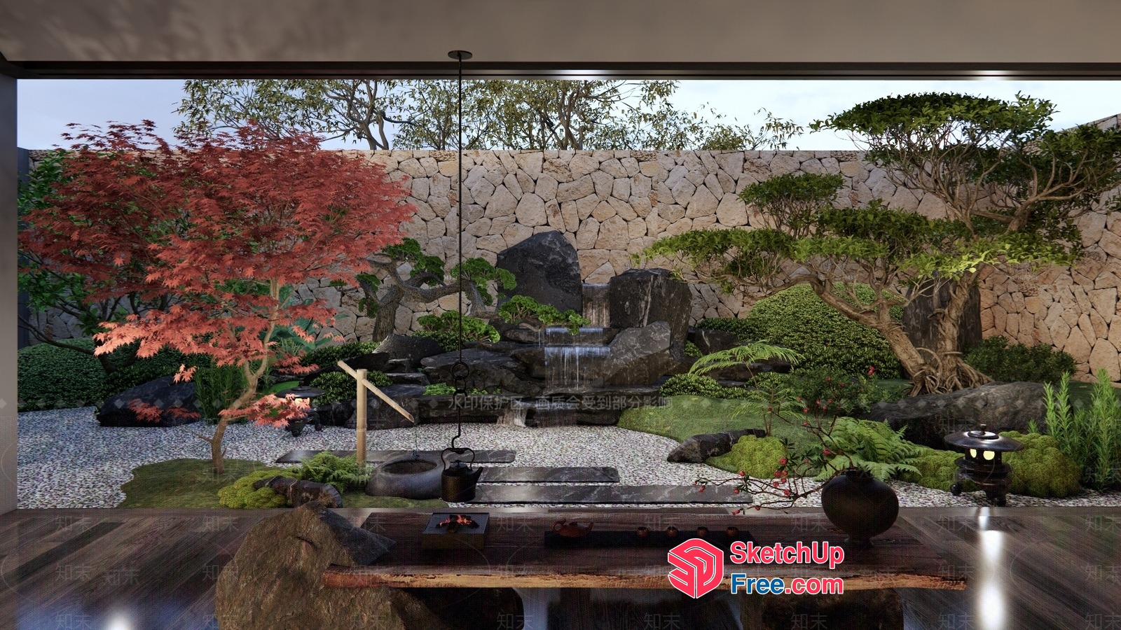 Serene Japanese Garden Oasis 3D SketchUp File