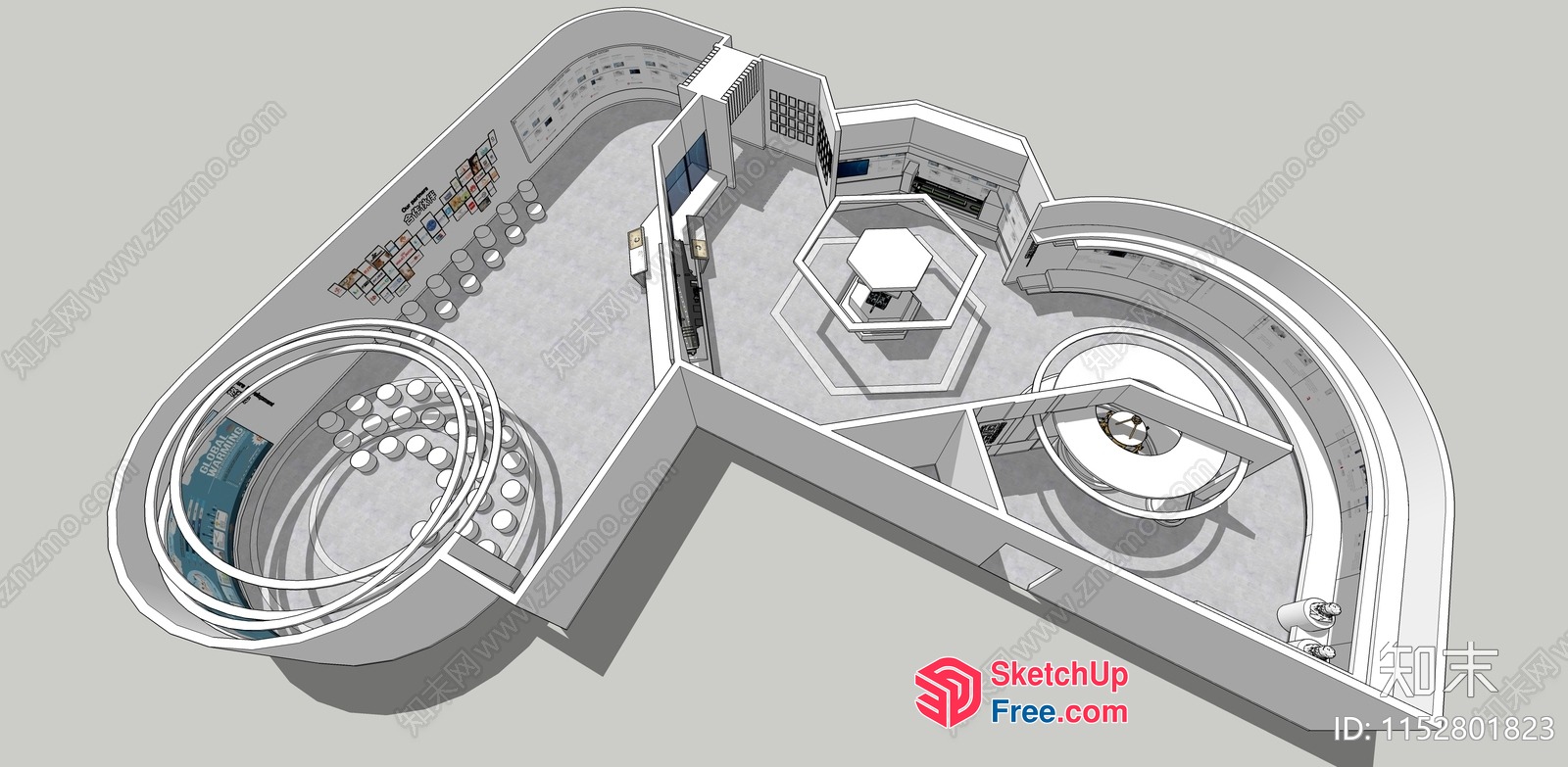Futuristic Space Capsule Interior Design 3D SketchUp File