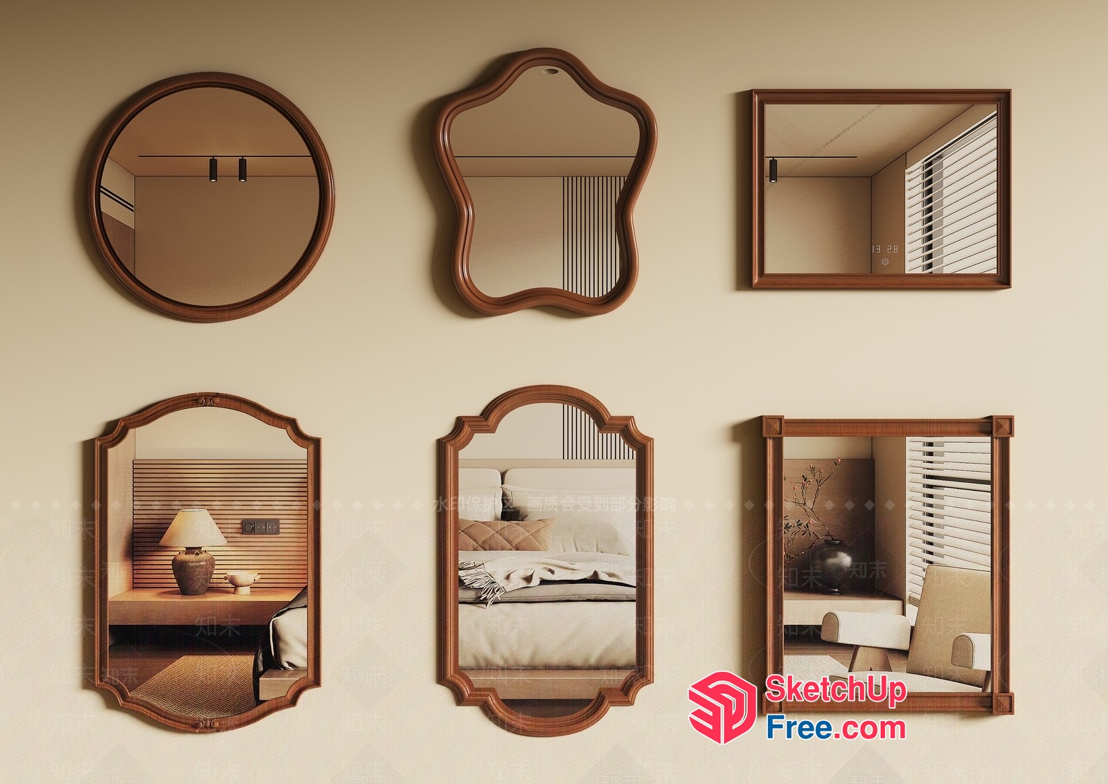 Modern Minimalist Bedroom Wall Decorations 3D SketchUp File