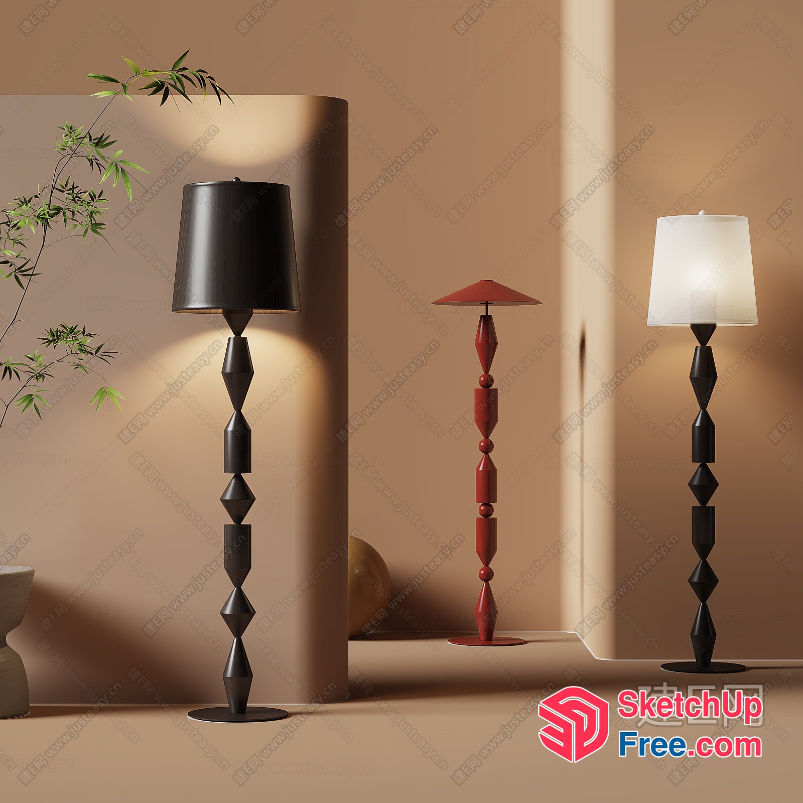Modern Floor Lamps With Unique Designs 3D SketchUp File