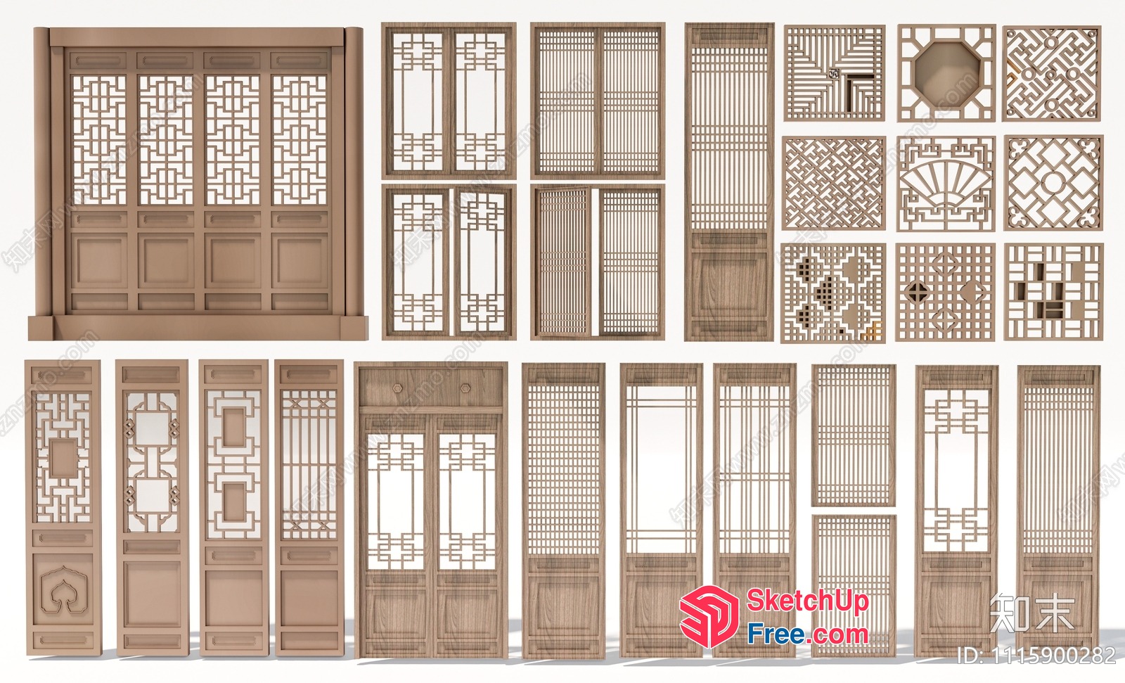 Traditional Asian Decorative Screen 3D SketchUp File