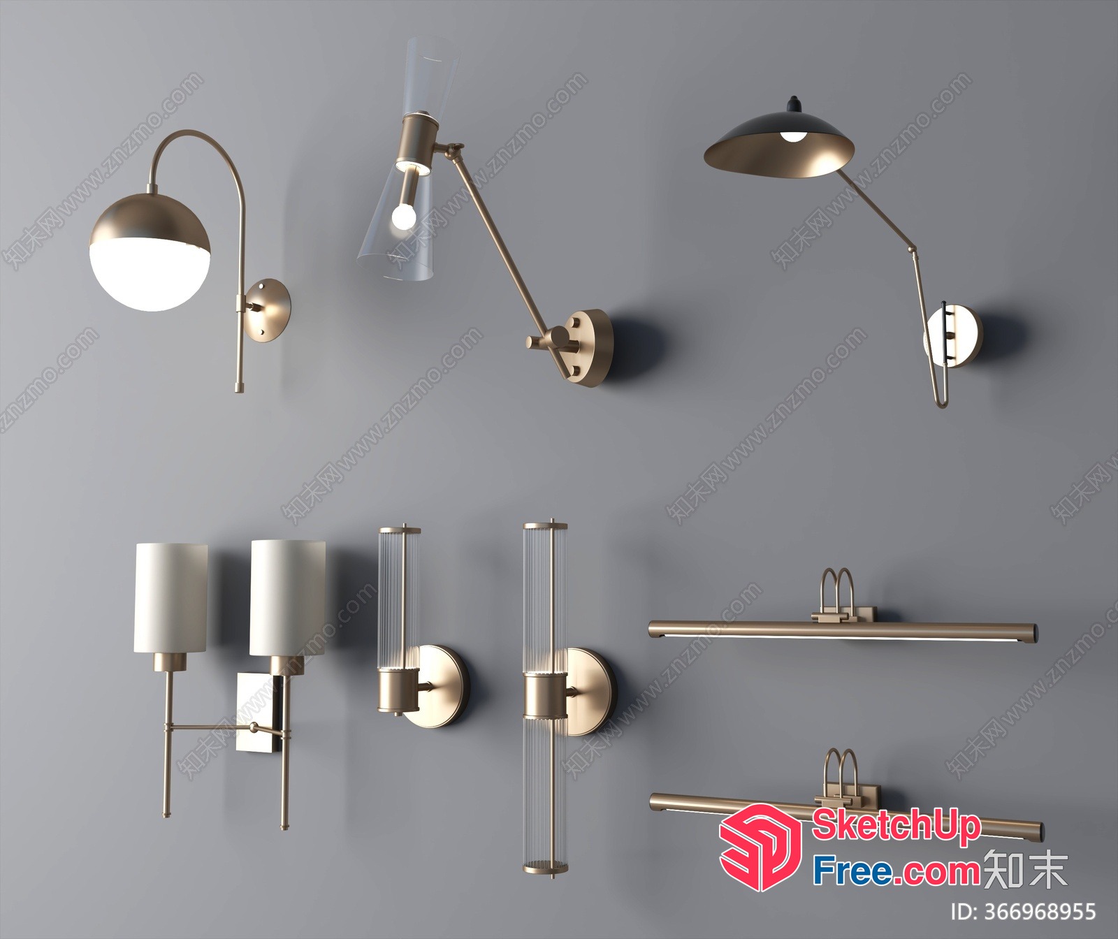 Luxury Modern Wall Lighting Fixtures 3D SketchUp File