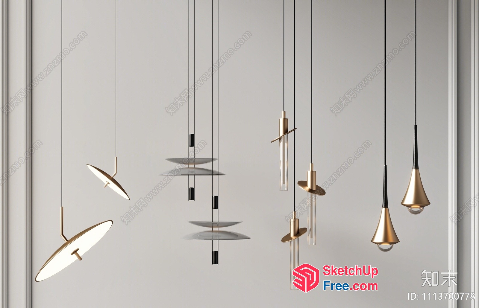 Modern Hanging Light Fixtures 3D SketchUp File