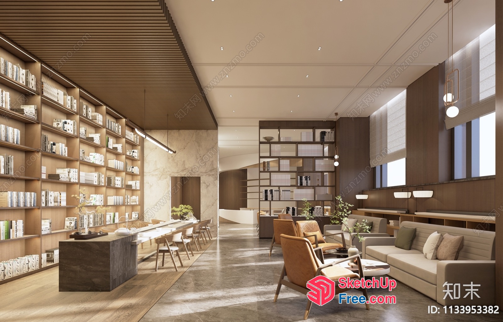 Modern Office Space With Minimalist Furniture And Natural Light 3D SketchUp File