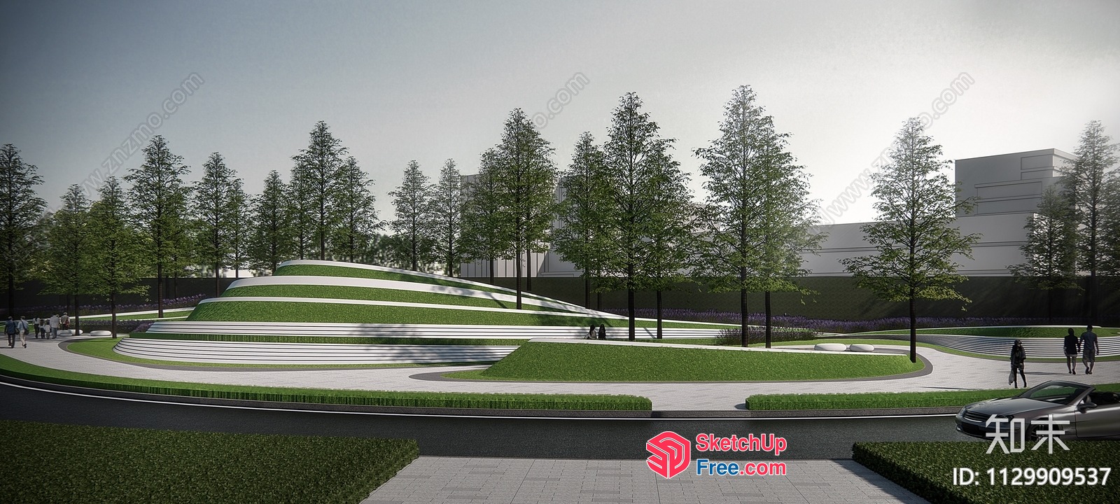 Serene Modern Landscape Park 3D SketchUp File
