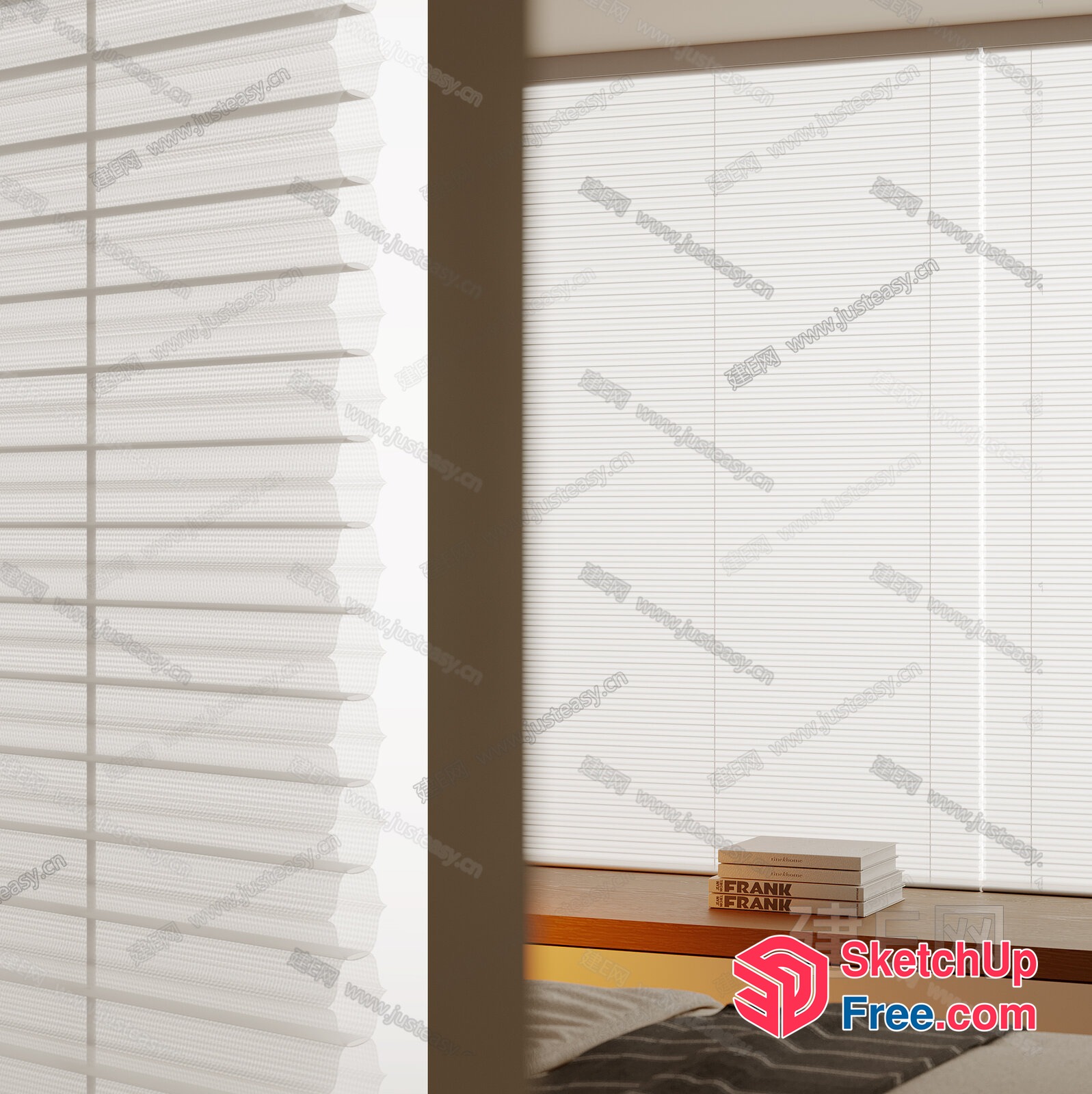 Interior Window With White Blinds 3D SketchUp File