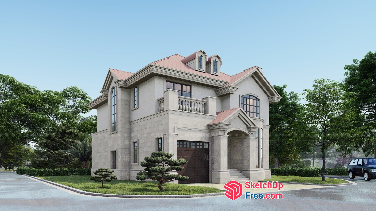 Classical European-Style Villa 3D SketchUp File