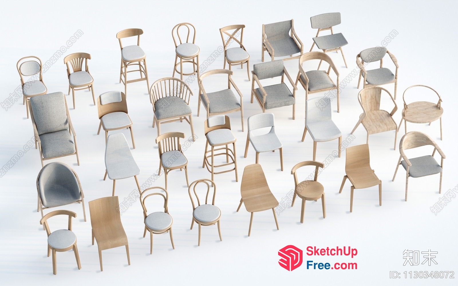 Modern Minimalist Furniture Arrangement 3D SketchUp File
