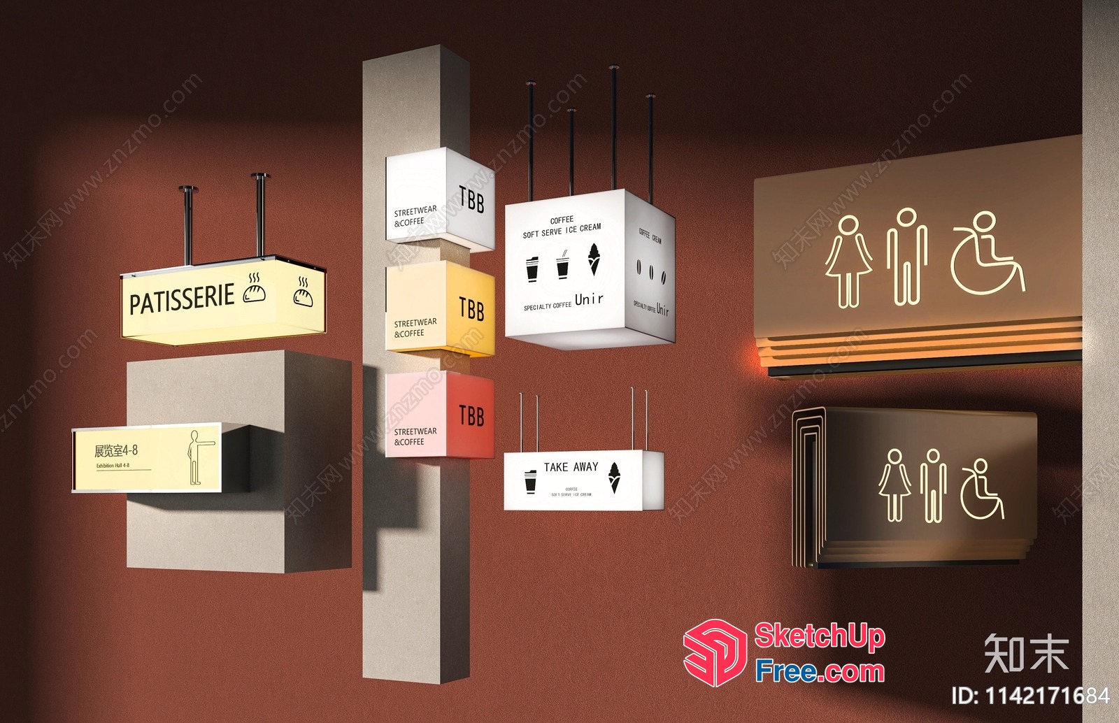 Patisserie Interior Signage 3D SketchUp File