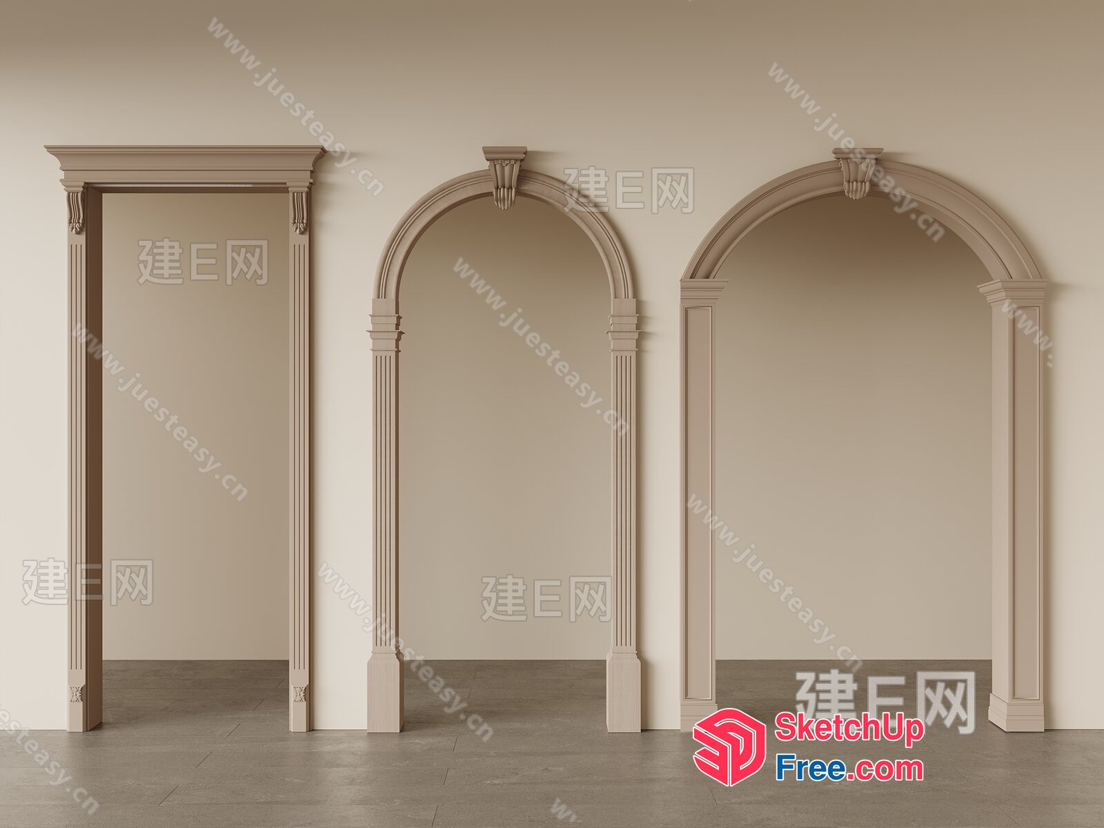 Classic Moulding Arches And Columns 3D SketchUp File