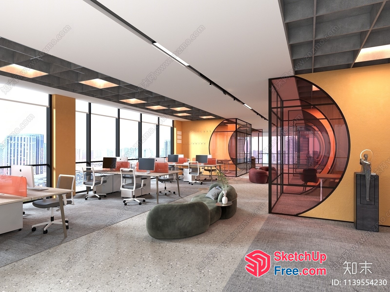 Modern Office Space With Minimalist Decor 3D SketchUp File
