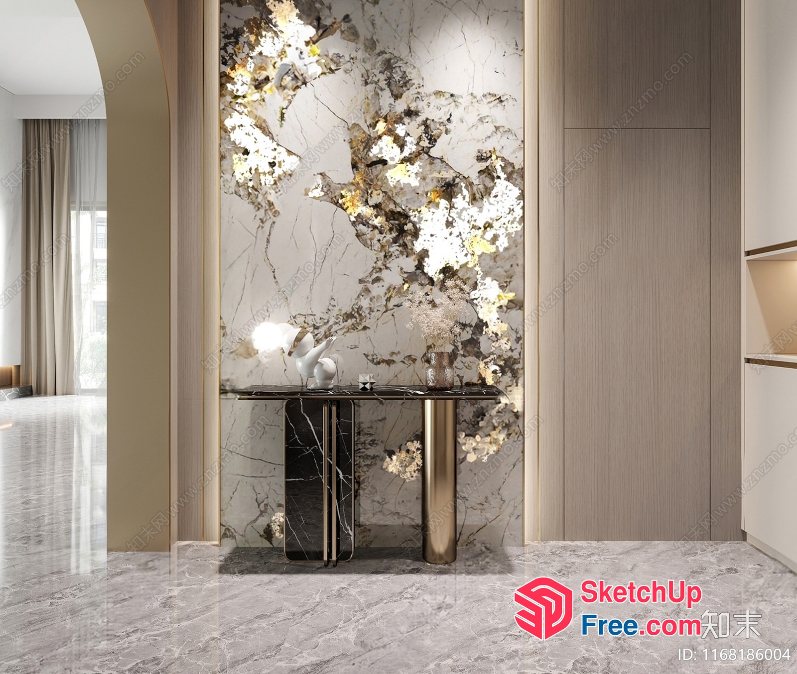 Marble Accentuated Interior Design 3D SketchUp File