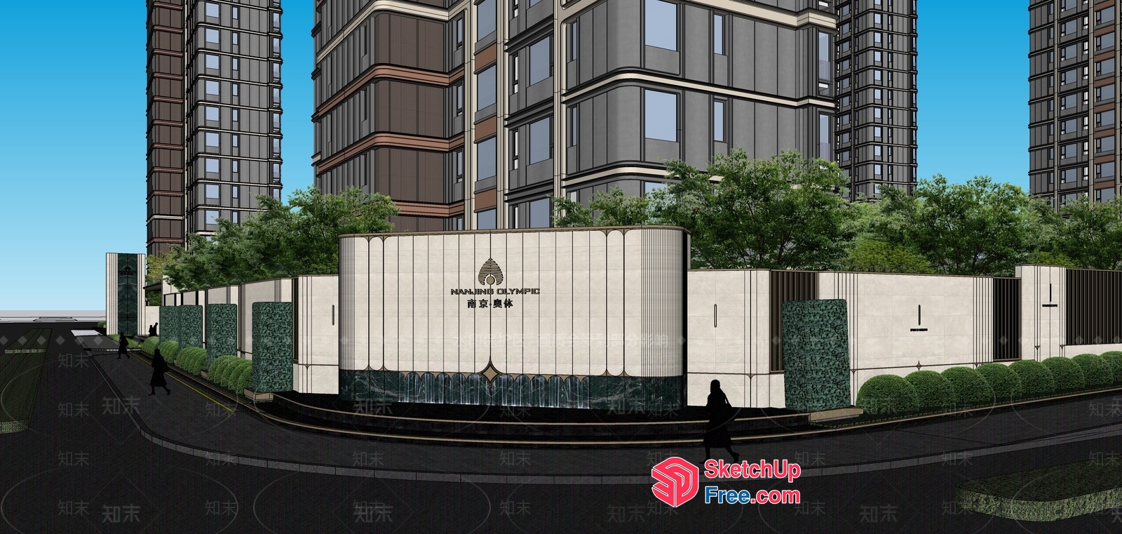 Modern Apartment Building Exterior 3D SketchUp File