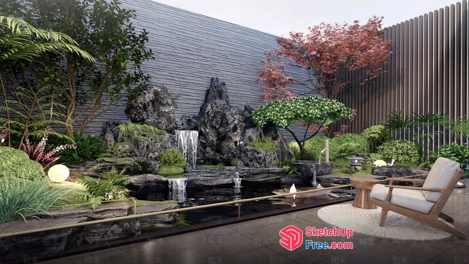 Elegant Japanese-Style Garden Oasis 3D SketchUp File
