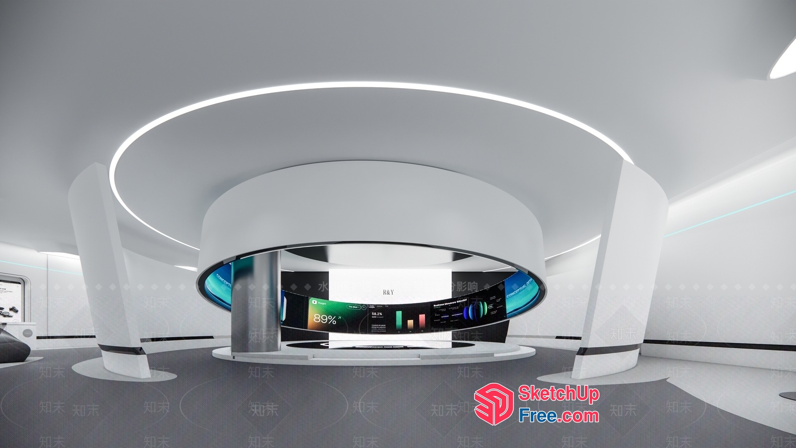 Futuristic High-Tech Interior Design 3D SketchUp File