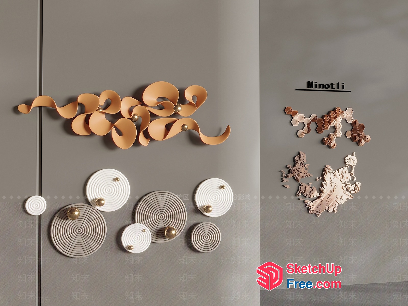 Decorative Wall Art And Furniture Pieces 3D SketchUp File