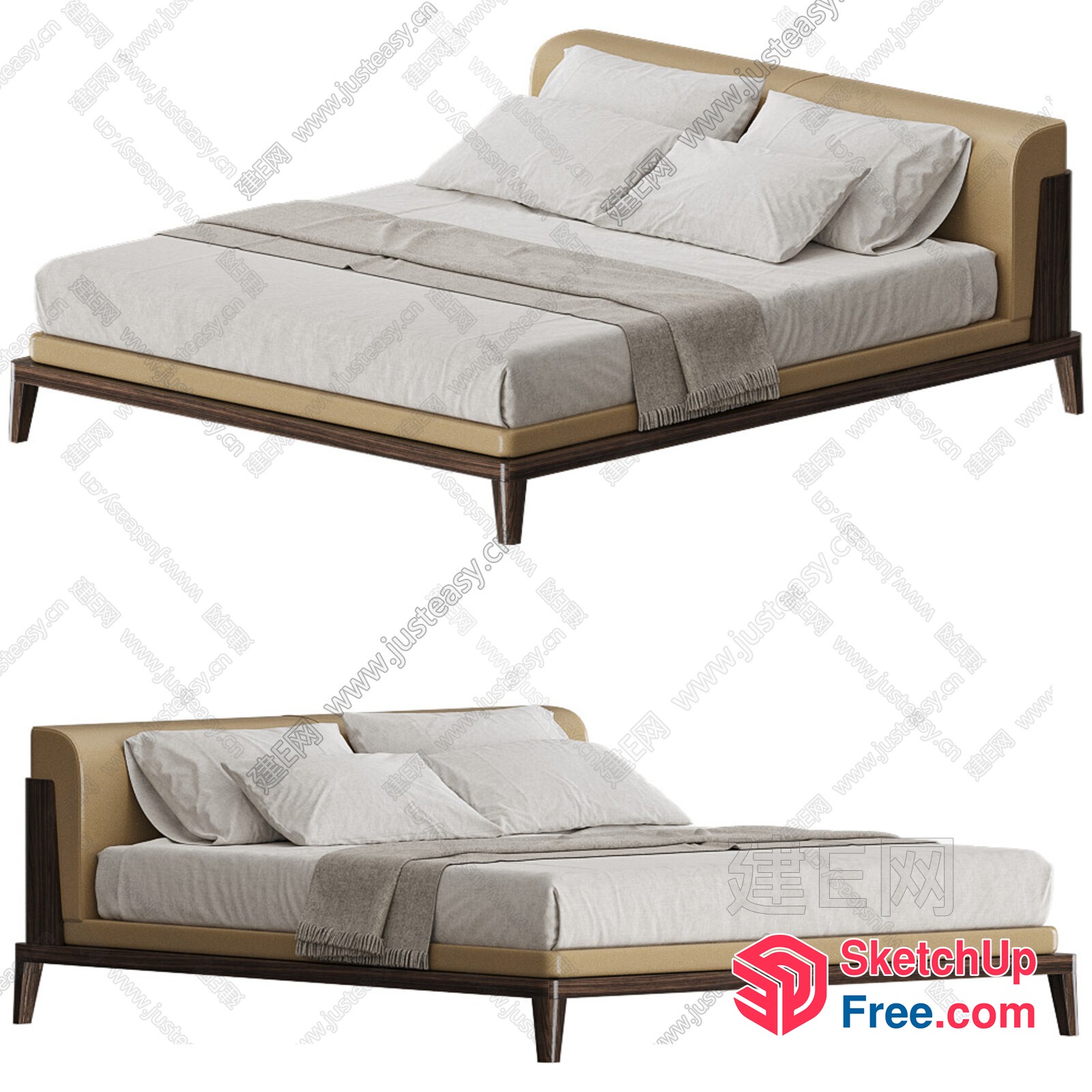 Modern Minimalist Bedroom Furniture Set 3D SketchUp File