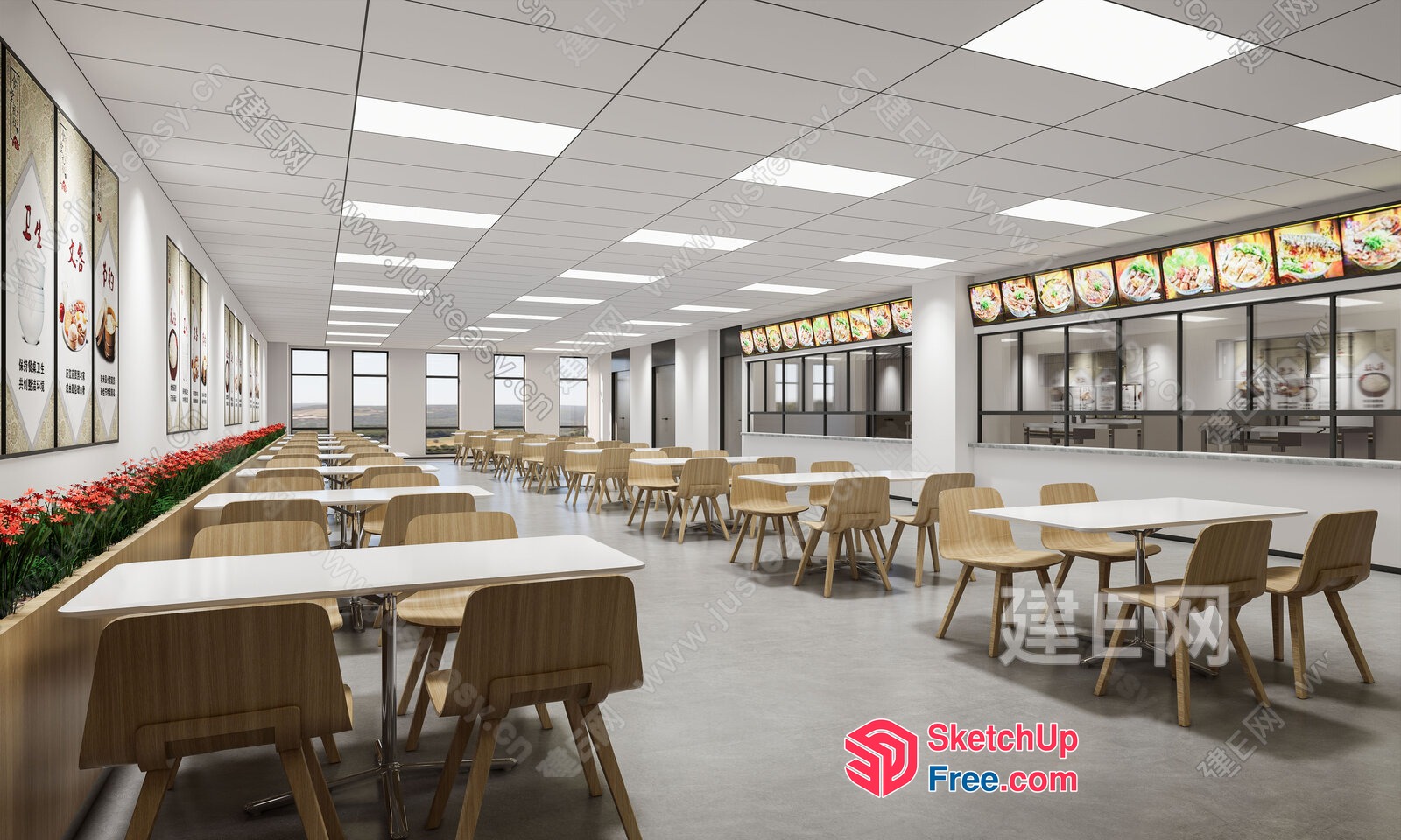 Modern Minimalist Commercial Space 3D SketchUp File