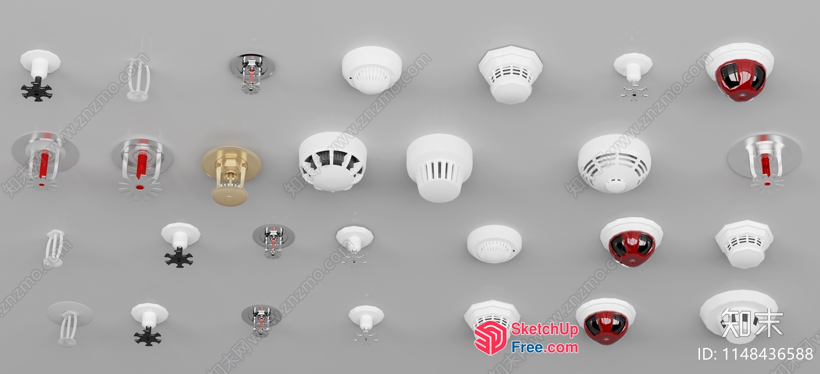 Various Fire Alarms And Smoke Detectors 3D SketchUp File
