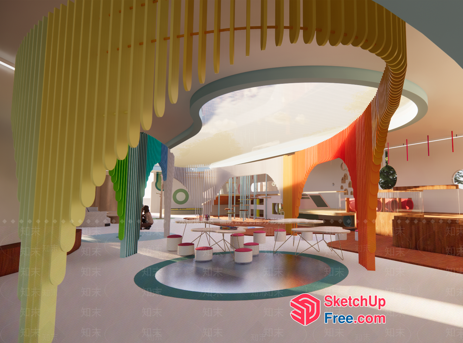 Vibrant Modern Playroom With Colorful Decor And Furniture 3D SketchUp File