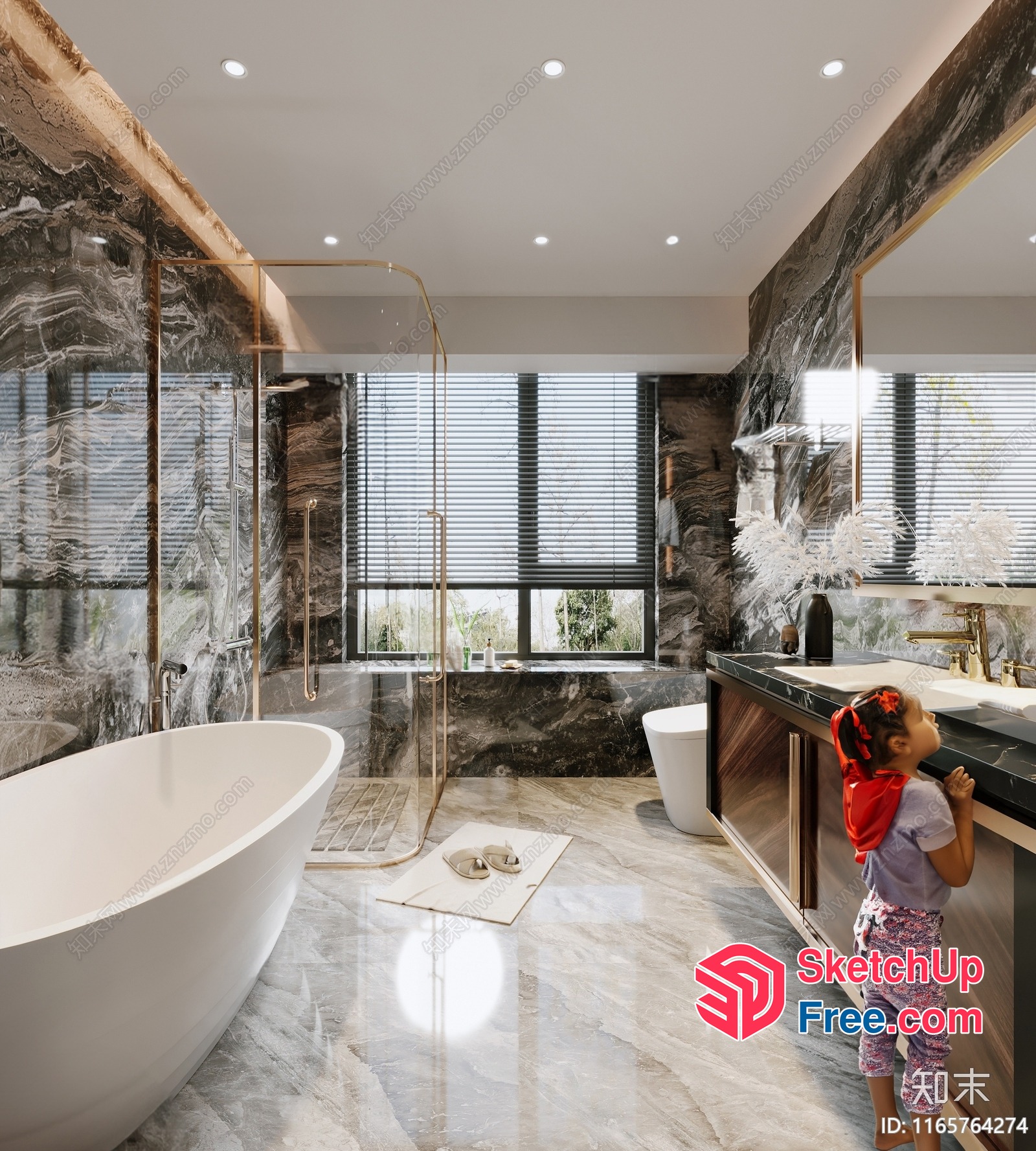 Modern Luxury Bathroom Interior Design 3D SketchUp File