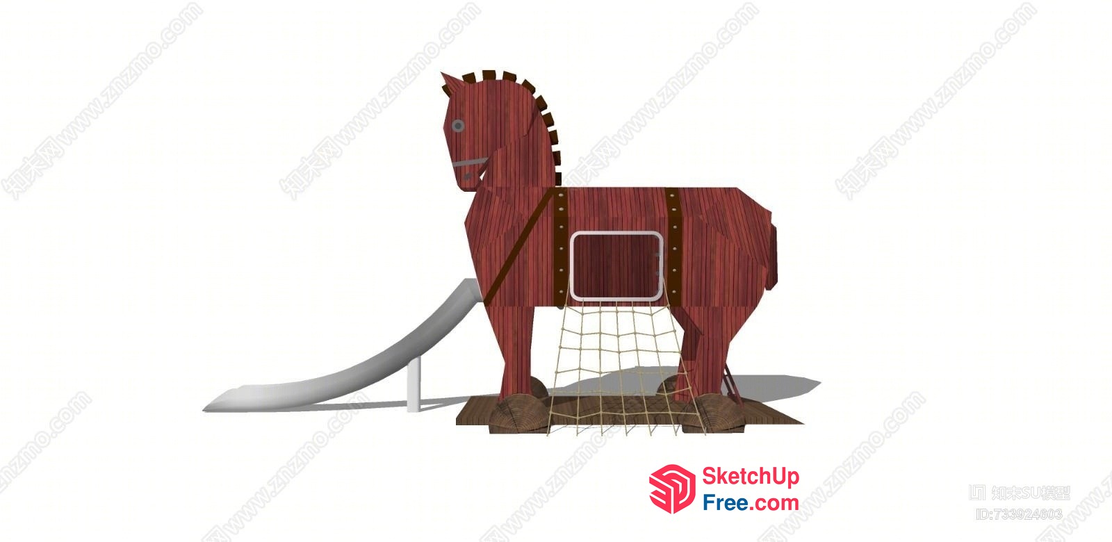 Wooden Horse Trojan Horse 3D SketchUp File