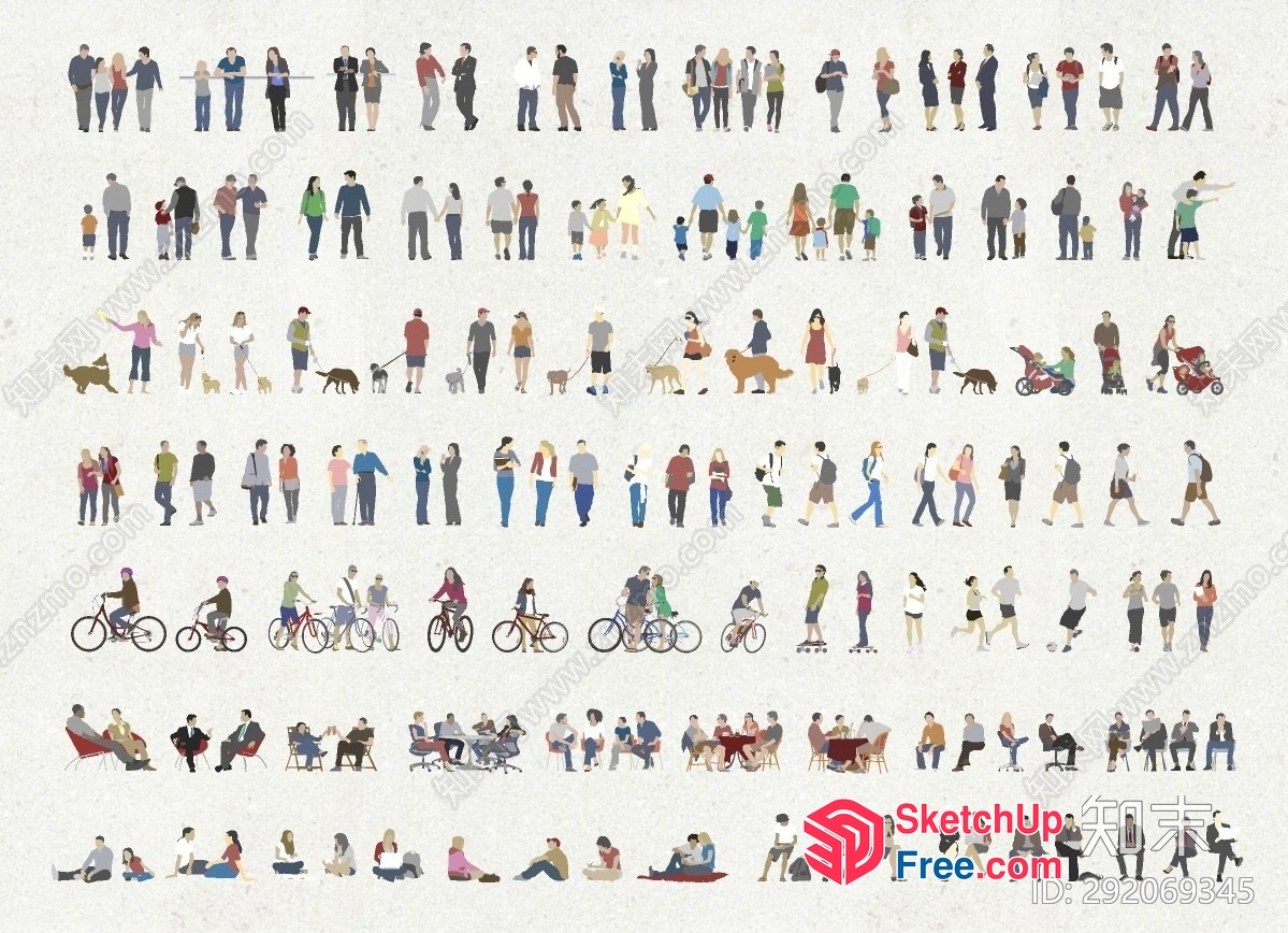 People In Various Poses And Activities 3D SketchUp File