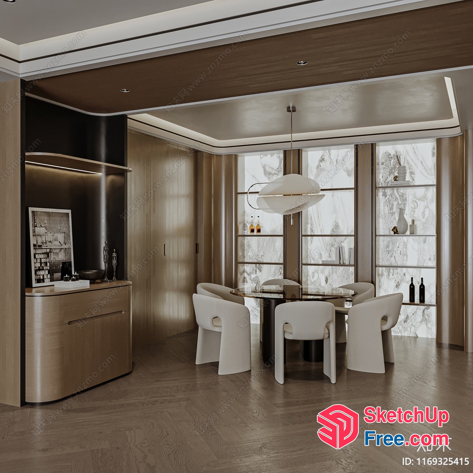 Modern Dining Room With Sleek And Elegant Design 3D SketchUp File
