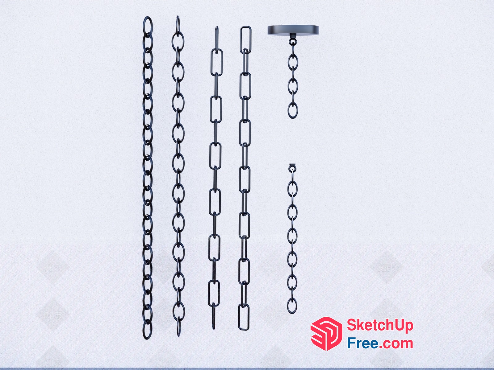 Hanging Metal Chain Decorations 3D SketchUp File