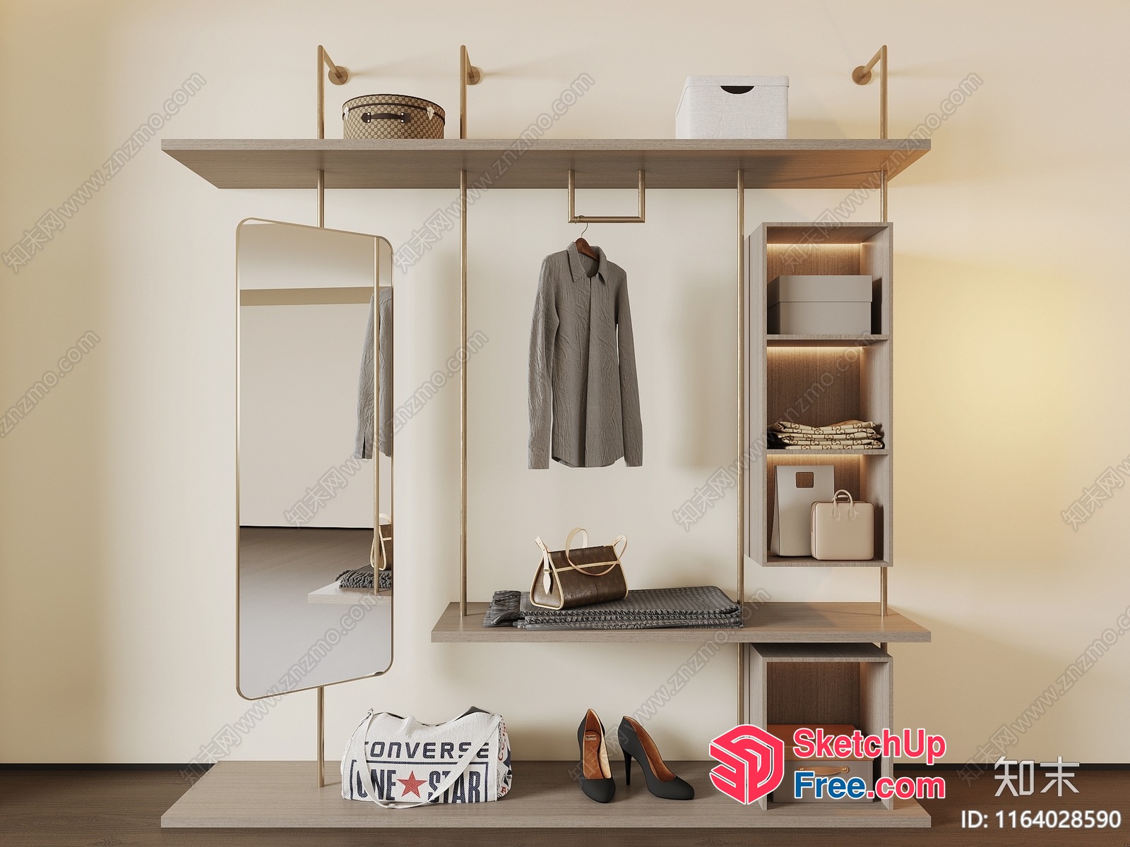 Modern Minimalist Wardrobe Closet 3D SketchUp File