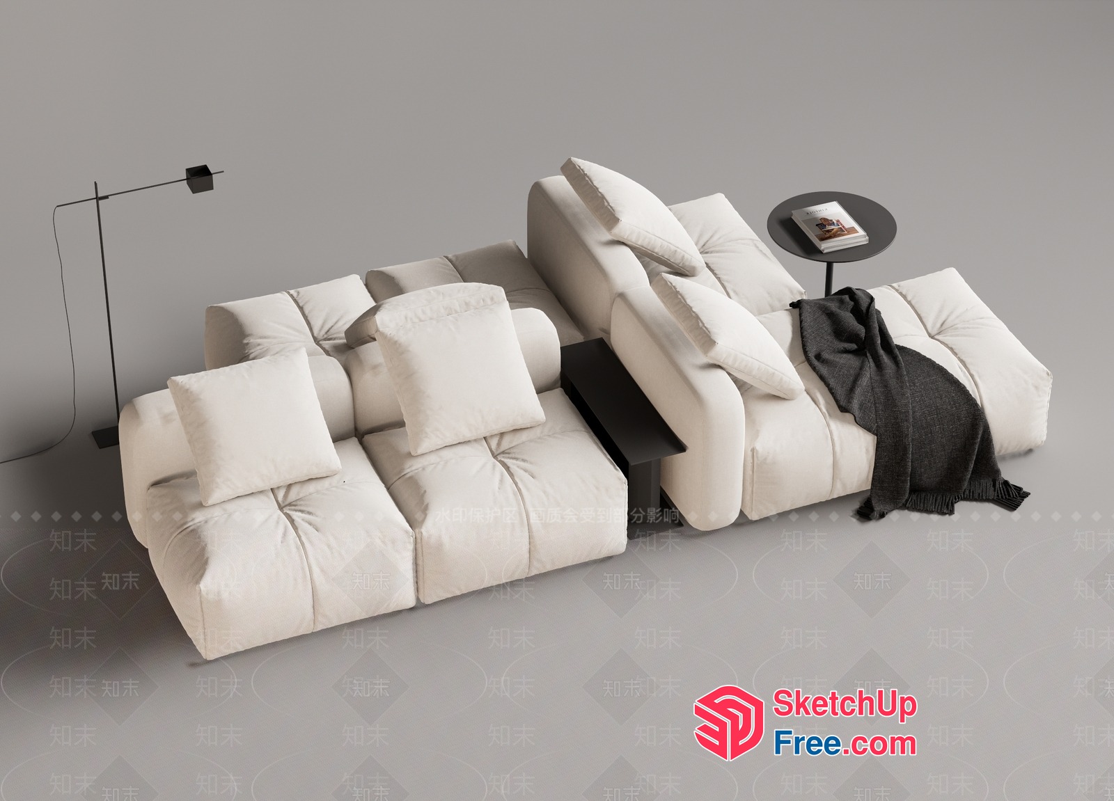 Elegant Modern Minimalist Living Room Interior 3D SketchUp File