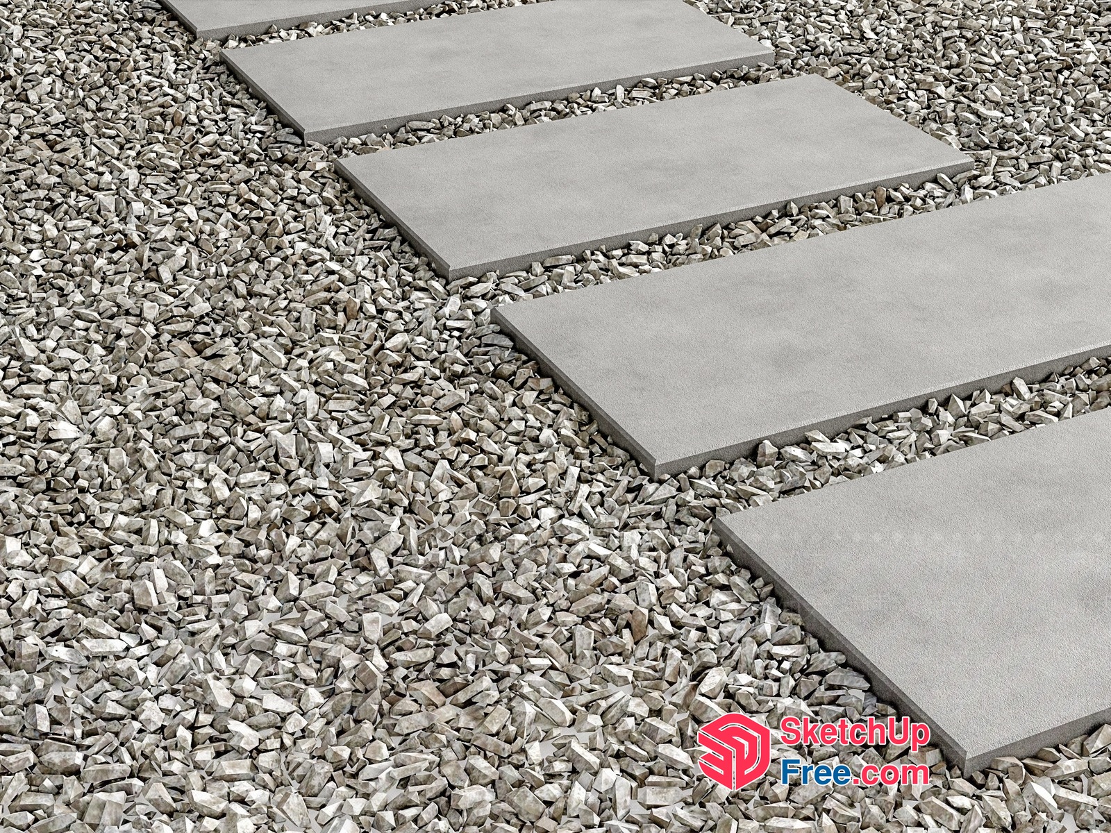 Gray Stone Pathway 3D SketchUp File