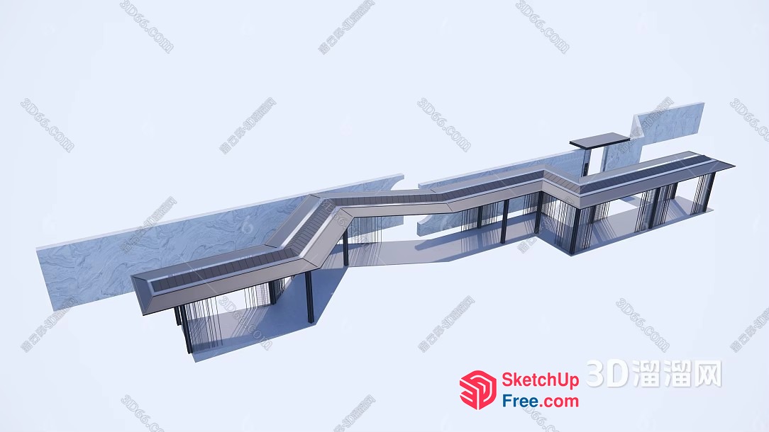 Modern Office Building Exterior Design With Glass Curtain Wall 3D SketchUp File
