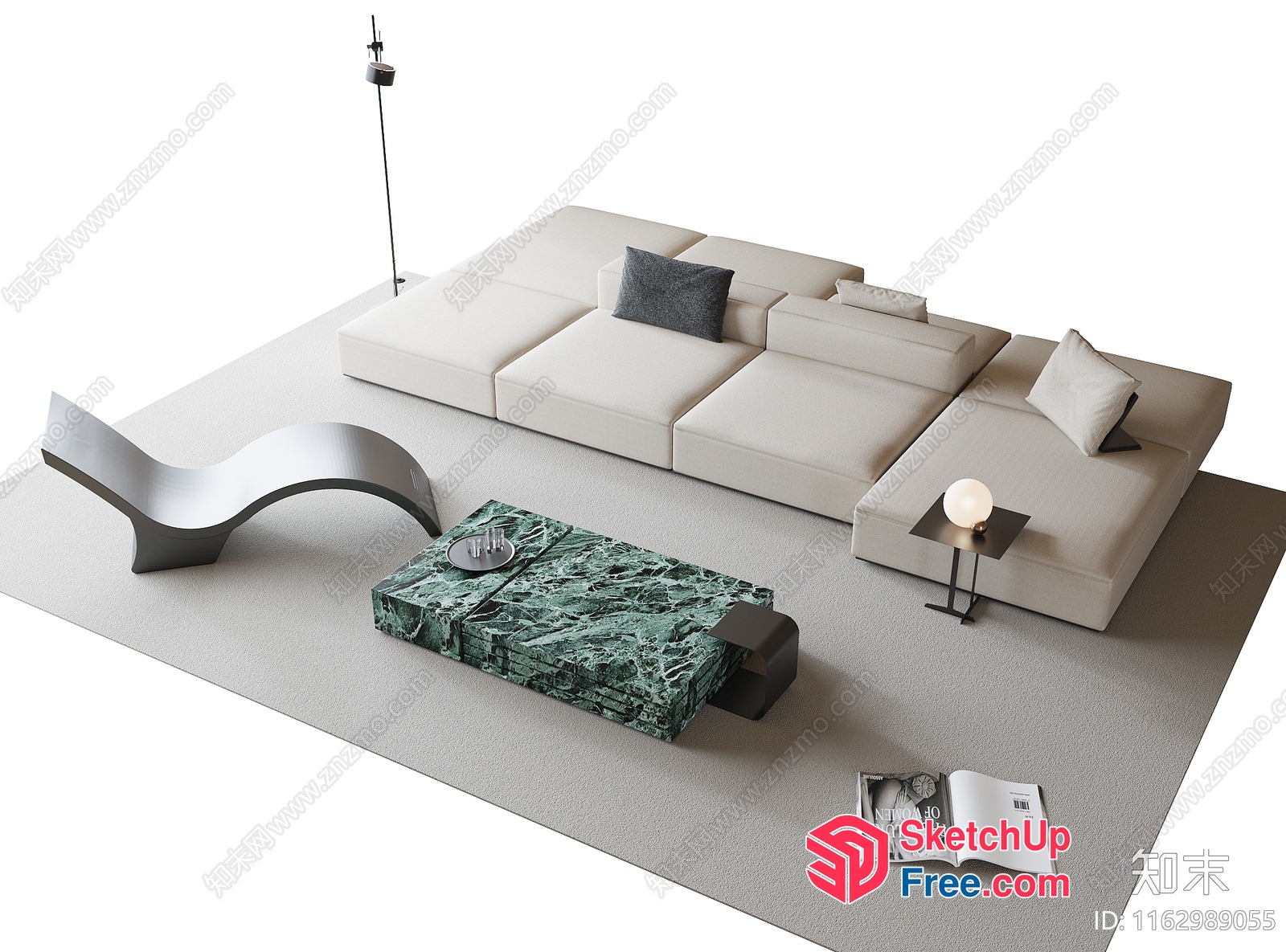Modern Minimalist Living Room Furniture 3D SketchUp File